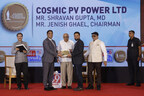 Cosmic PV Power Ltd. Honoured with the 'Growth Icon Award' by Hon'ble Chief Minister Shri Bhupendra Bhai Patel at Gujarat Growth Icons 2025